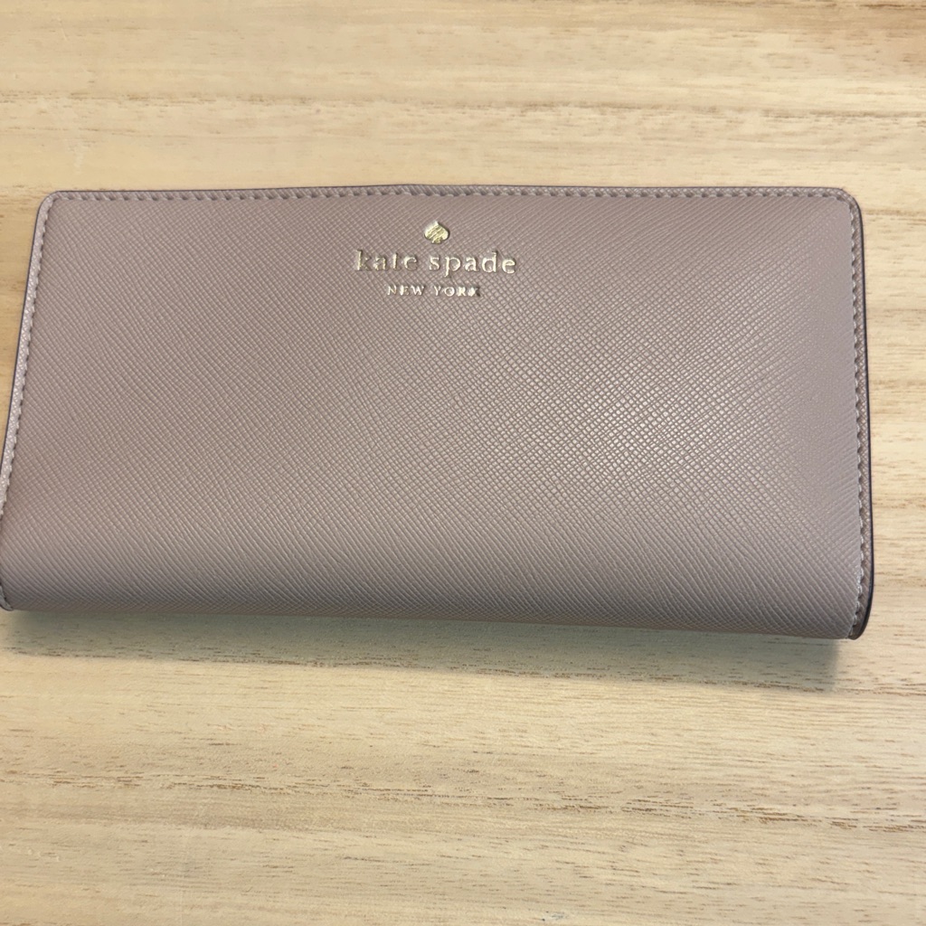 Kate Spade Dana Saffiano Pvc Large Slim Wallet. Warm Beige. Nwt